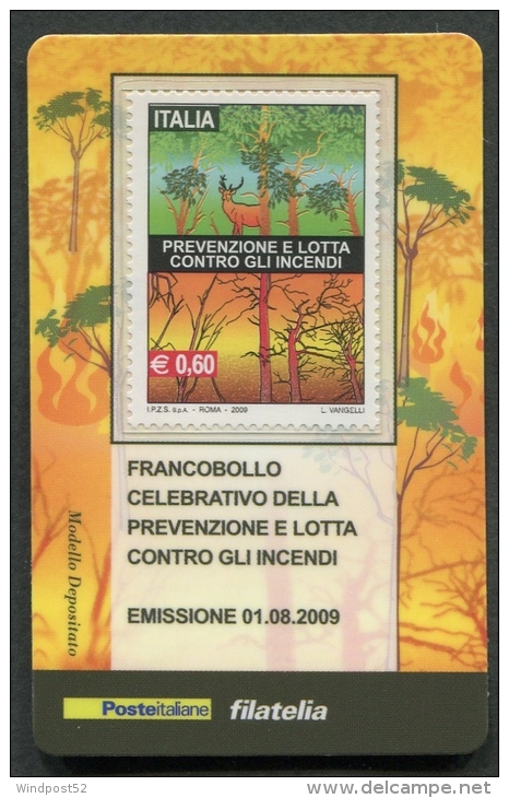 ITALIA TESSERA FILATELICA 2009 - PREVENZIONE E LOTTA CONTRO GLI INCENDI - 331 - Cartes Philatéliques