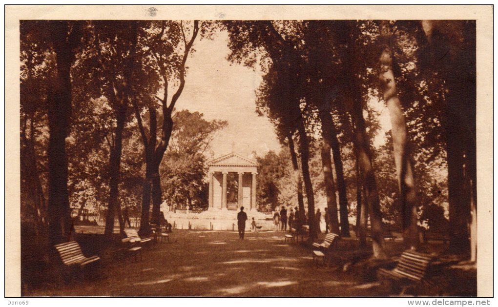 1929  CARTOLINA  CON ANNULLO ROMA  + TARGHETTA - VILLA UMBERTO 1 - GIARDINO DEL LAGO - Parcs & Jardins