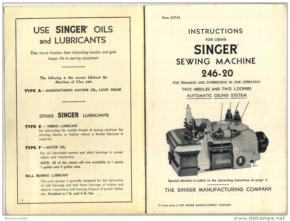 Singer Sewing Machine 246 - 20 - Supplies And Equipment