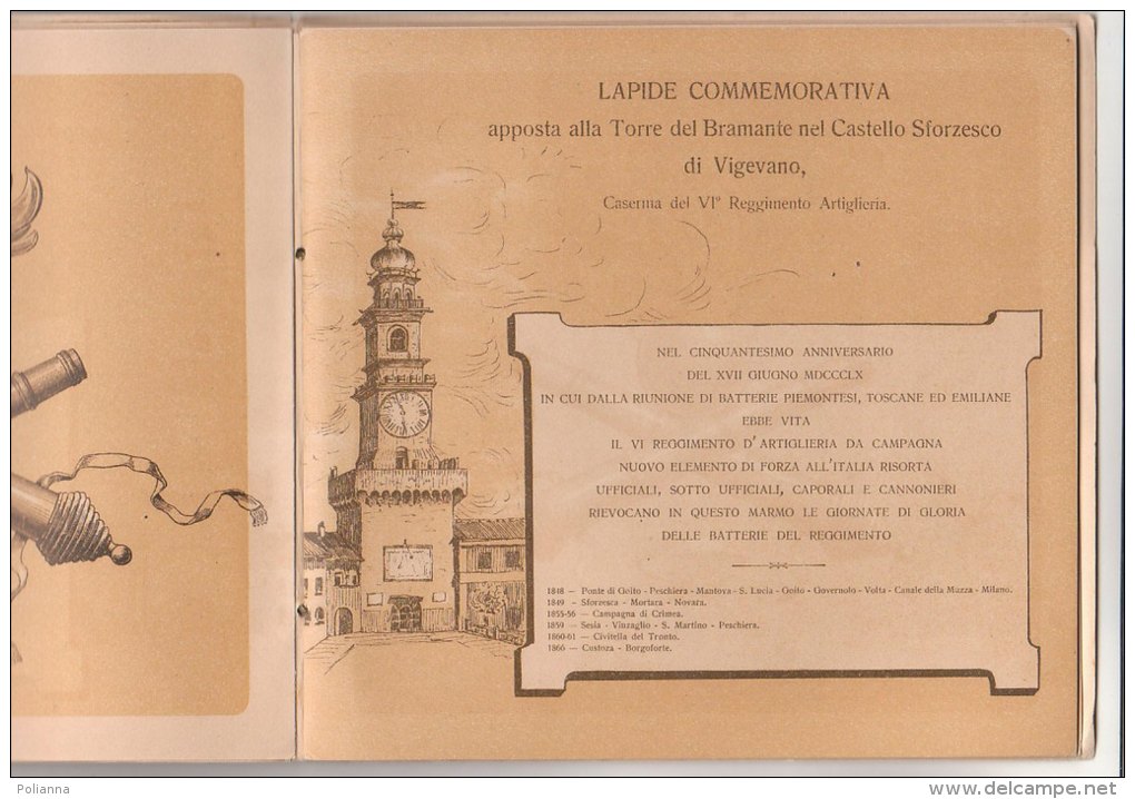 C1167 - VI° REGGIMENTO D'ARTIGLIERIA DA CAMPAGNA Lit. Doyen Di Simondetti 1910. Litografie Di Battistoni - Italien
