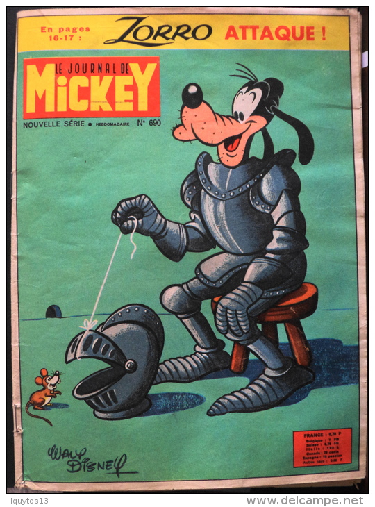 -JOURNAL De MICKEY N° 690 Du  15-8-1965 - COMPLET - En état D'usage - - Journal De Mickey