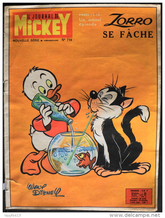 -JOURNAL De MICKEY N° 714 Du  30-1-1966 - COMPLET - En état D'usage - - Journal De Mickey