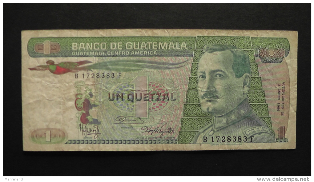 Guatemala - 1 Quetzal - 1986 - P 66 - F - Look Scan - Guatemala