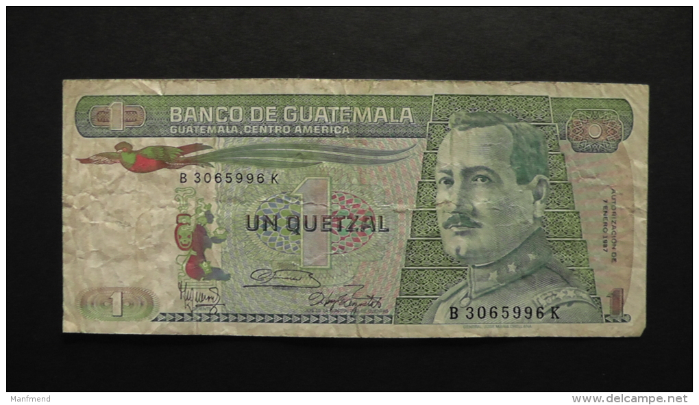 Guatemala - 1 Quetzal - 1987 - P 66 - F - Look Scan - Guatemala