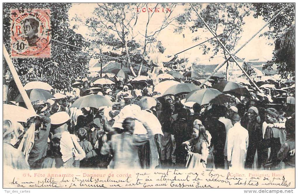 Vietnam - Tonkin - Fête Annamite, Danseur De Corde - Viêt-Nam