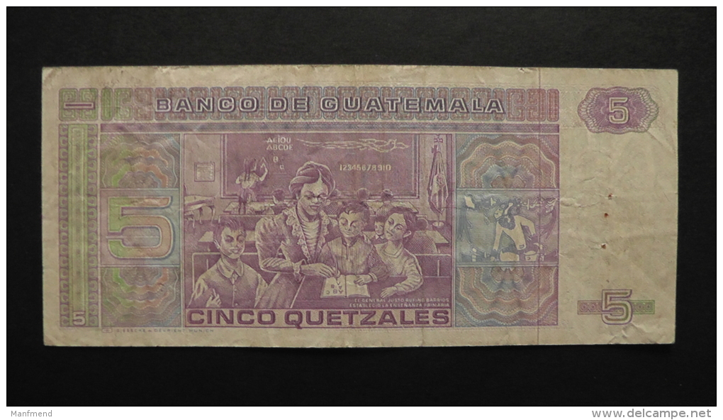 Guatemala - 5 Quetzales - 1988 - P 67 - F - Look Scan - Guatemala
