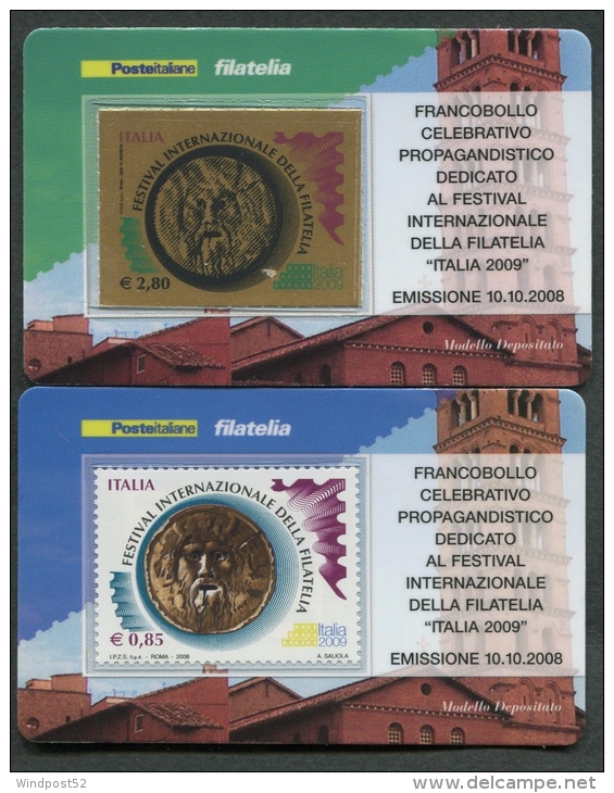 ITALIA TESSERA FILATELICA 2008 - FESTIVAL INTERNAZIONALE DELLA FILATELIA ITALIA 2009 - 277 - Cartes Philatéliques