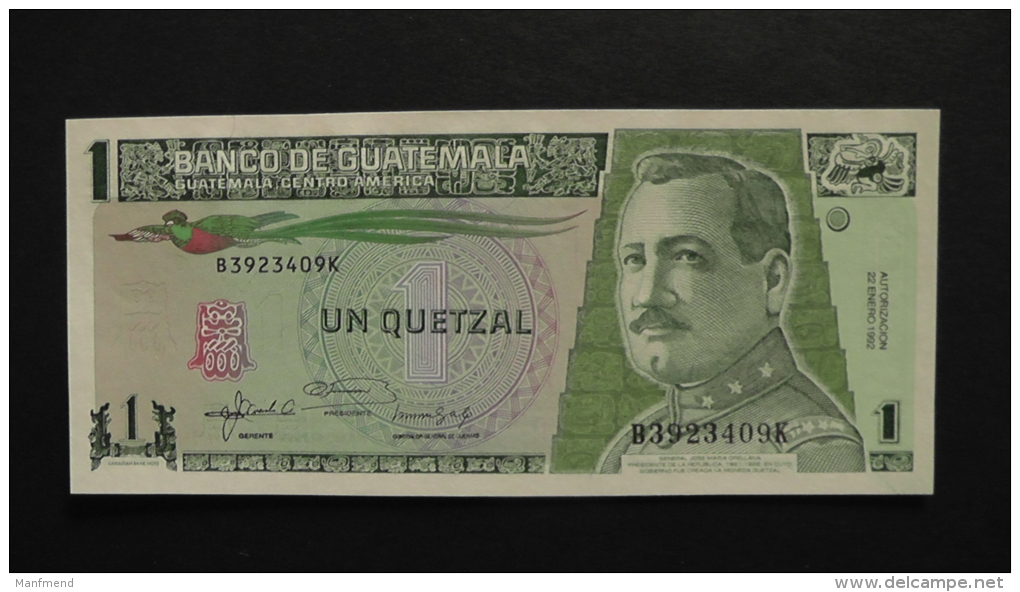 Guatemala - 1 Quetzal - 1992 - P 80 - Unc - Look Scan - Guatemala