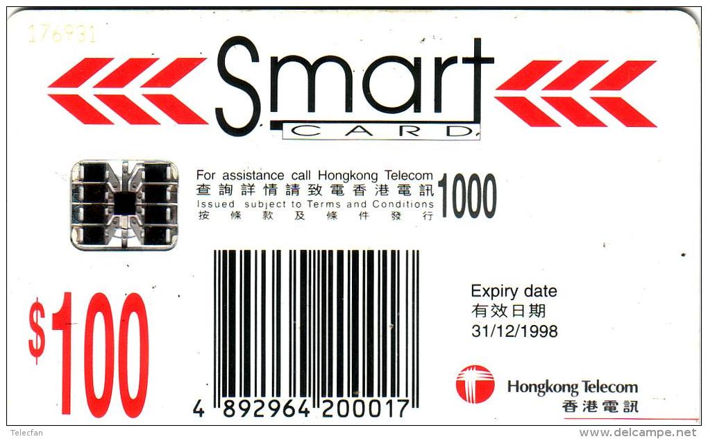 HONG KONG CHIP CARD SMART 100$ SC7 VALID 31.12.98 UT - Hong Kong