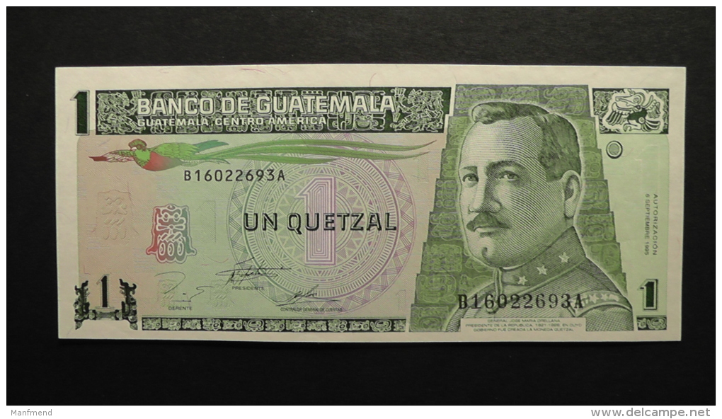 Guatemala - 1 Quetzal - 1995 - P 87c - Unc  - Look Scan - Guatemala