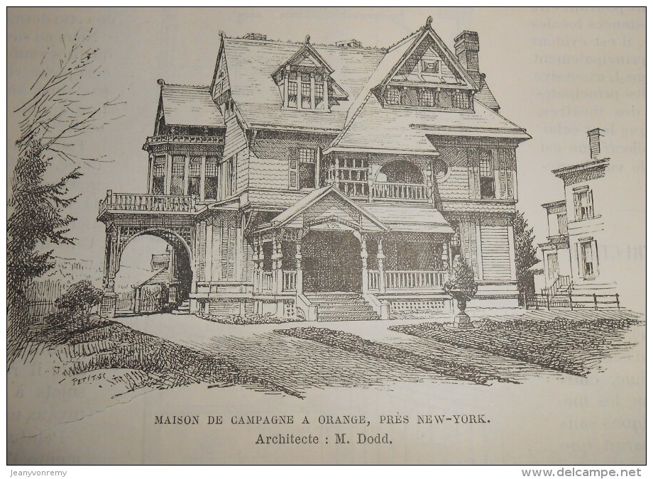 La Semaine Des Constructeurs. N°34.  18 Février 1888. Hôtel Particulier, Rue Euler à Paris. Maison  Près De New-York. - Revistas - Antes 1900