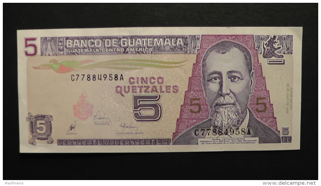 Guatemala - 5 Quetzales - 1998 - P 100 - Unc  - Look Scan - Guatemala