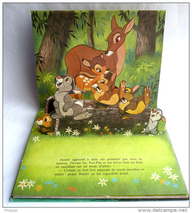 ALBUM POP UP BAMBI édition Hachette  1981 Illustrations WALT DISNEY Pas KUBASTA  Enfantina - Disney