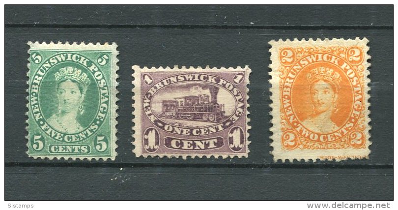 New Brunswick 1860-3 Sc 6-8 MH  Cv $100 - Unused Stamps
