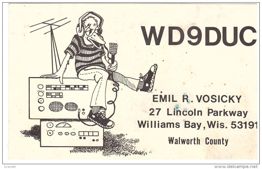 CARTE RADIO - QSL - CARTE RADIO QSL - U.S.A - ETATS UNIS - WISCONSIN - WILLIAMS BAY - 1978. - Radio Amateur