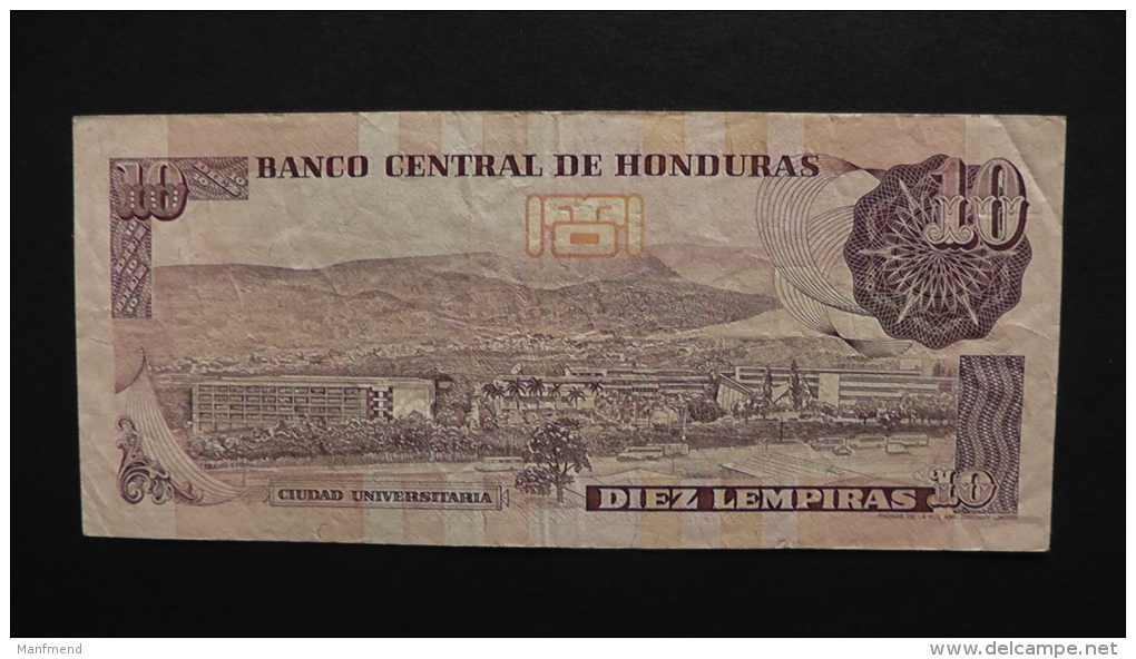 Honduras - 10 Lempiras- 1989 - P 70a - VF  - Look Scan - Honduras