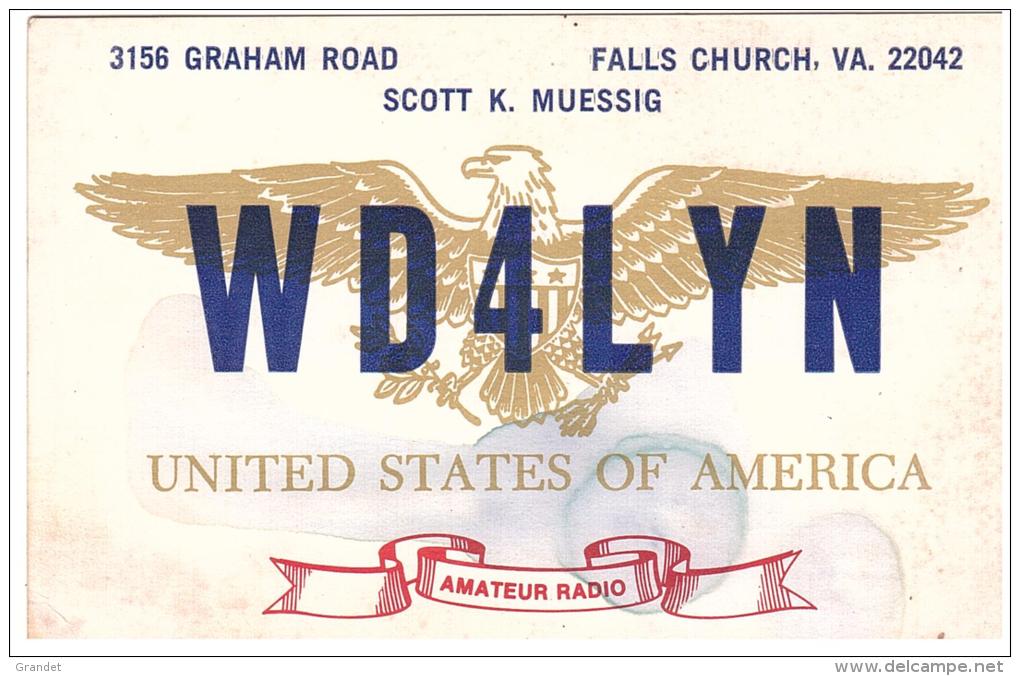 CARTE RADIO - QSL - CARTE RADIO QSL - U.S.A - ETATS UNIS - VIRGINIA - FALLS CHURCH - 1978 - TIMBRE U.S.A - Radio Amateur