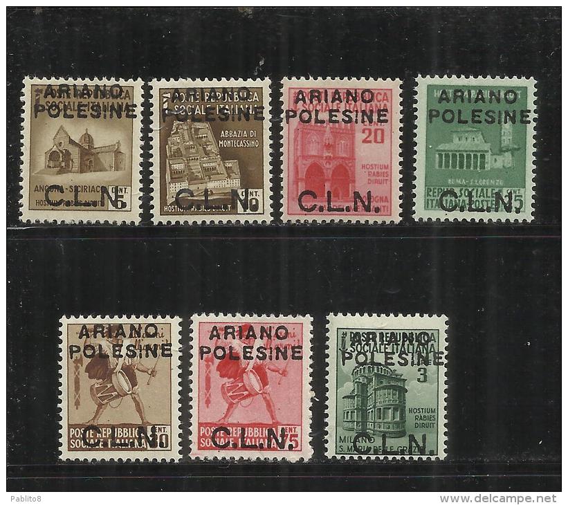 ITALY ITALIA 1945 CLN ARIANO POLESINE MONUMENTS DESTROYED OVERPRINTED MONUMENTI DISTRUTTI SOPRASTAMPATI II TIPO MNH - Comité De Libération Nationale (CLN)