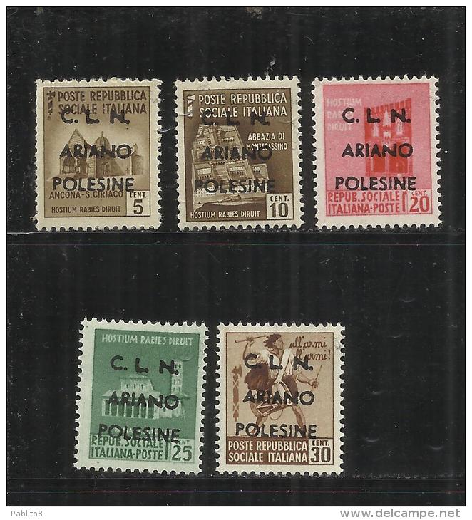 ITALY ITALIA 1945 CLN ARIANO POLESINE MONUMENTS DESTROYED OVERPRINTED MONUMENTI DISTRUTTI SOPRASTAMPATI MNH - Nationales Befreiungskomitee