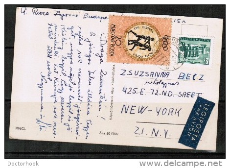 HUNGARY   USED AIRMAIL POSTCARD  TO NEW YORK  (FEB. /10/ 68) (PC-11) - Hongarije