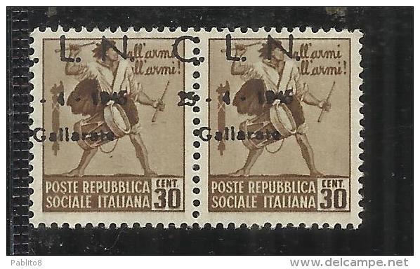 ITALY ITALIA 1945 CLN GALLARATE MONUMENTS DESTROYED OVERPRINTED MONUMENTI DISTRUTTI SOPRASTAMPATO 30 C MNH PAIR VARIETY - Comité De Libération Nationale (CLN)