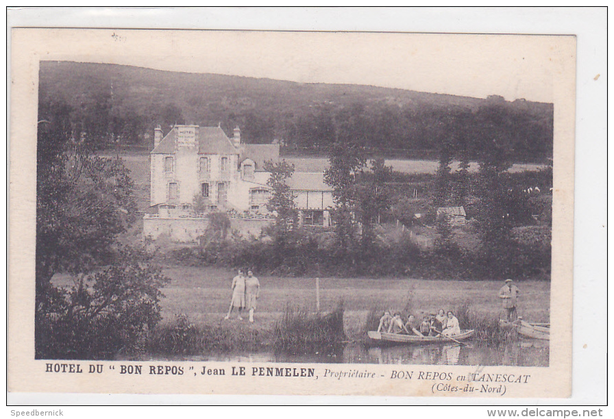 22-2 Hotel Du Bon Repos . Jean Le Penmelen Propriétaire Tanescat . Tampon Convoyeur Carhaix Loudéac - Autres & Non Classés