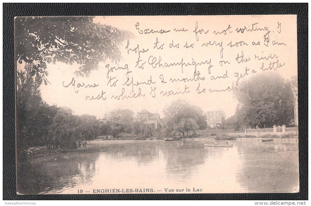 Early CPA Dos Simple CPA 95 Enghien Les Bains Vue Sur Le Lac ( Carte  Ecrite ) - Enghien Les Bains