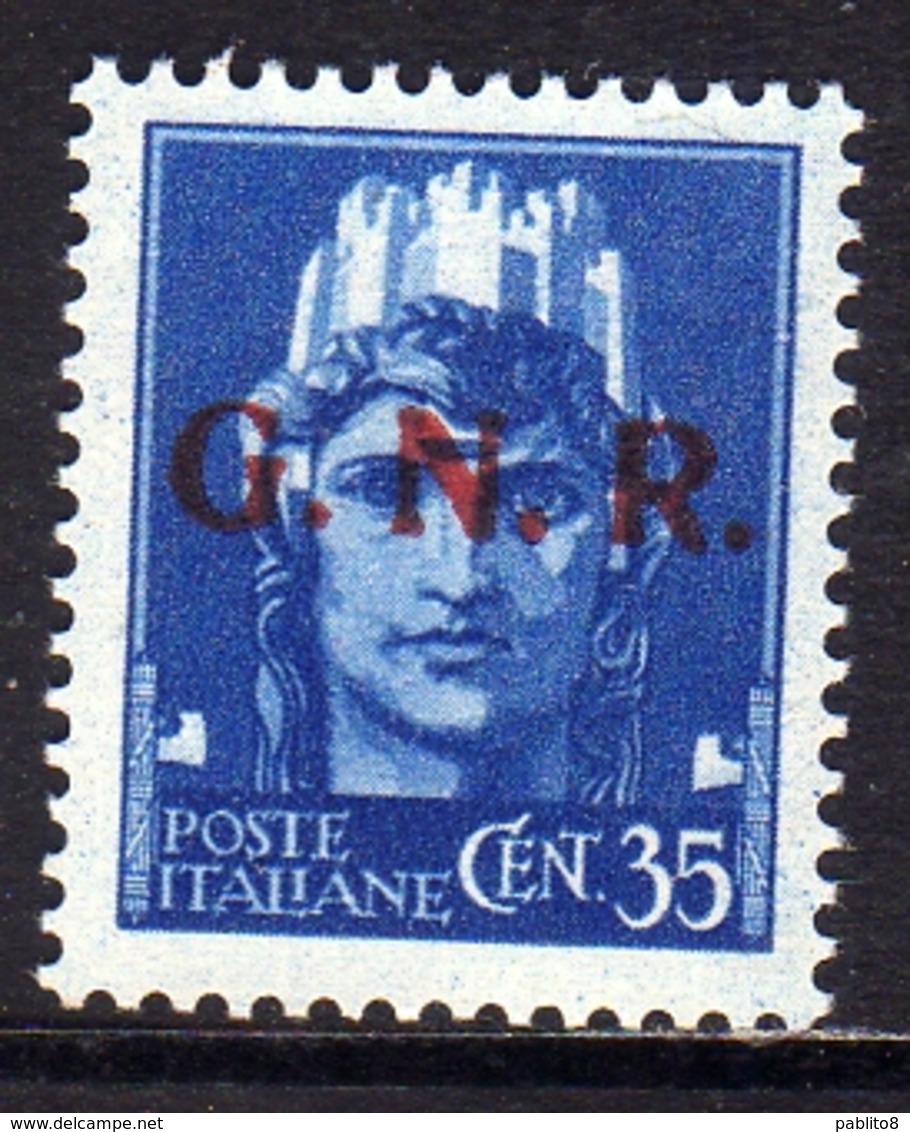 ITALIA REGNO ITALY KINGDOM 1944 REPUBBLICA SOCIALE ITALIANA RSI GNR CENT. 35 MNH OTTIMA CENTRATURA SIGNED FIRMATO - Nuovi