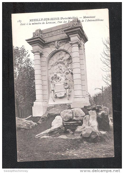 CPA 92 NEUILLY SUR SEINE MONUMENT ELEVE A LA MEMOIRE DE LEVASSOR L'UN DES FONDATEUR DE L'AUTOMOBILISME - Neuilly Sur Seine