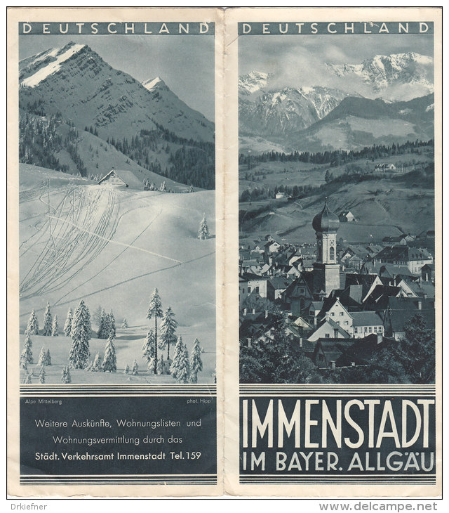 Werbebroschüre Der Stadt Immenstadt Im Bayer. Allgäu, Hrg: Städt. Verkehrsamt, Ohne Datum, Faltblatt Mit 12 Seiten - Werbung