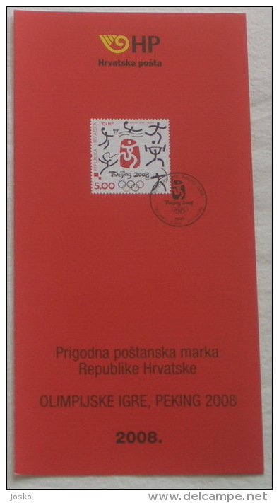 OLYMPIC GAMES BEIJING 2008. China - Croatia Post Postage Stamp Prospectus * Water-polo Waterpolo Wasserball Pallanuoto - Water-Polo