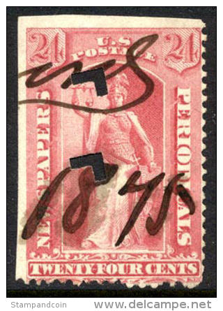 US PR17 Used 24c Newspaper Stamp 1875 - Journaux & Périodiques