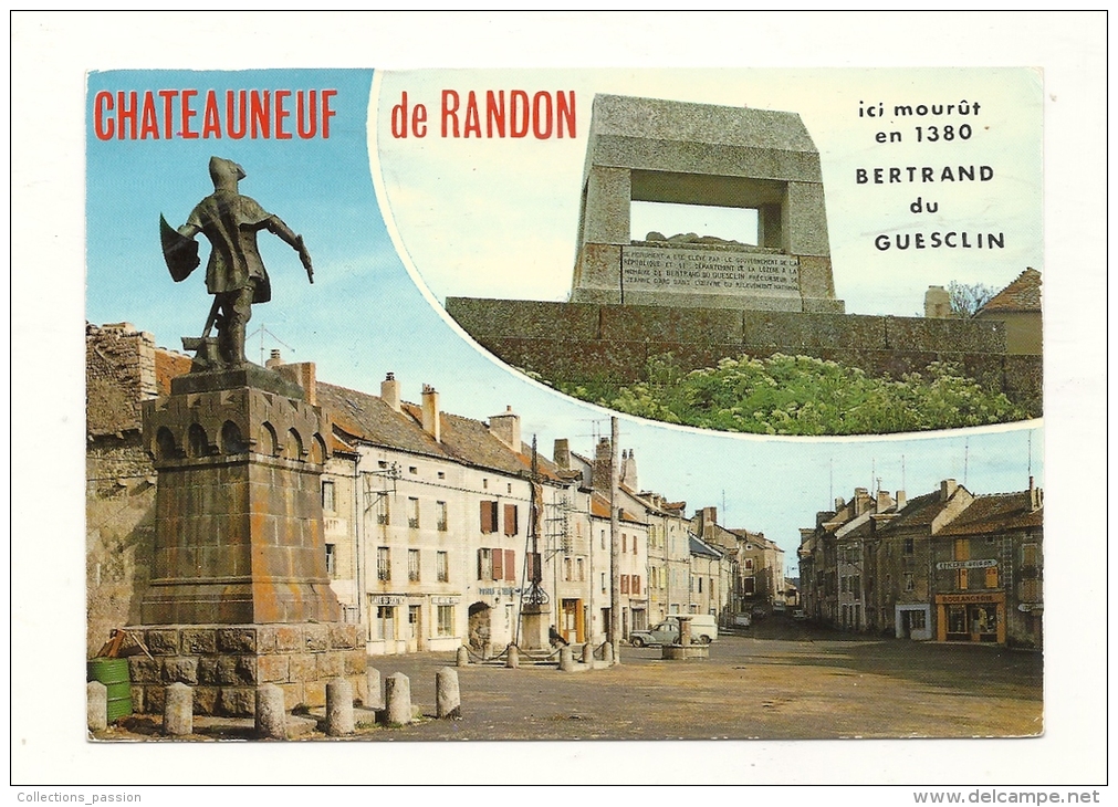 Cp, 48, Chateauneuf-de-Randon, Multi-Vues, Voyagée 1984 - Chateauneuf De Randon