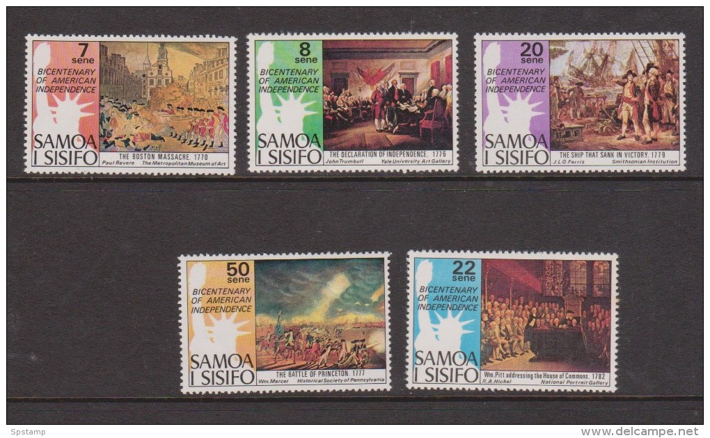 Samoa 1976 US Independence Bicentennial Set 5 MNH - Samoa (Staat)