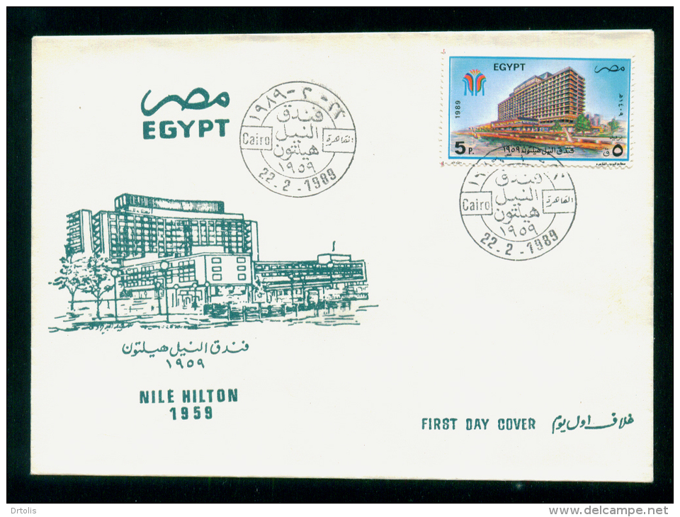 EGYPT / 1989 / NILE HILTON HOTEL / FDC - Covers & Documents