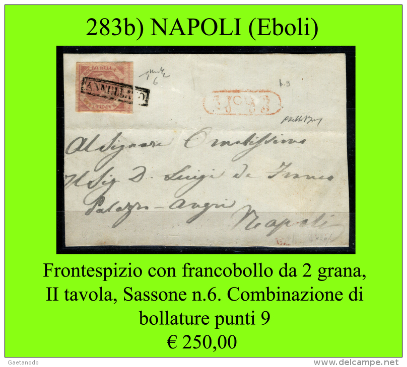 Eboli-00283b - Frontespizio Di Piego Con Interessante Combinazione Di Bollature. - Naples