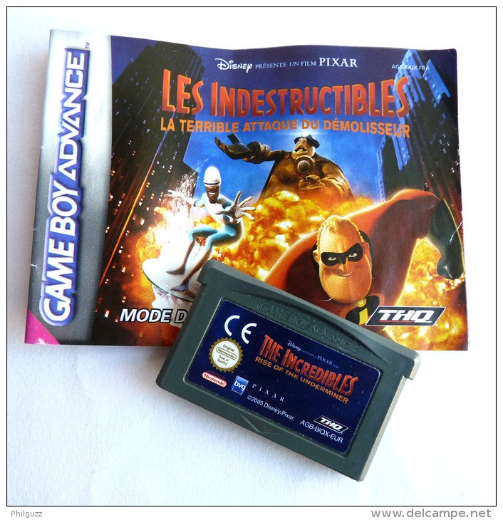 JEU NINTENDO GAME BOY  ADVANCE - Disney Pixar THE INCREDIBLES Rise Of The Underminer AVEC LIVRET - Game Boy Advance