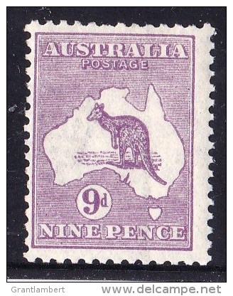 Australia 1916 Kangaroo 9d Violet 3rd Watermark MH - Mint Stamps