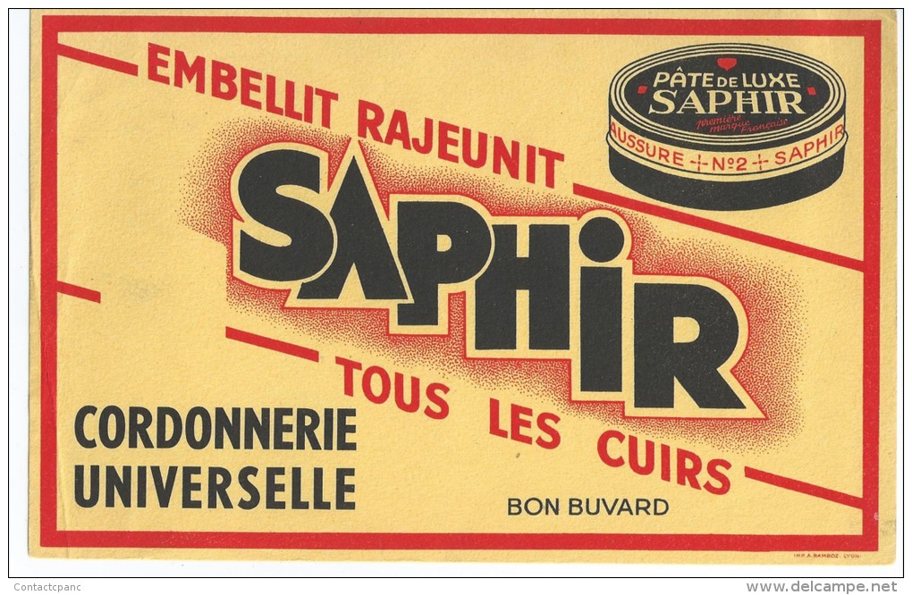 SAPHIR                                -   Ft  =  21 Cm X 13.5 Cm - Produits Ménagers