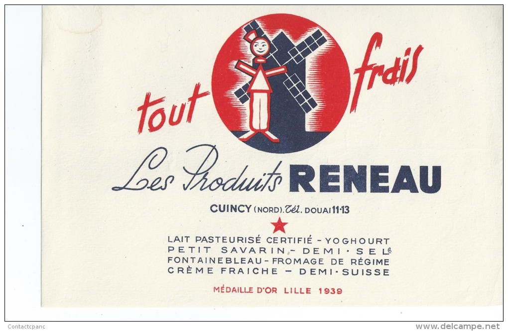 Les Produits  RENEAU      -    Coincy  ( 59 )                               -   Ft  =  21 Cm X 13.5 Cm - Milchprodukte