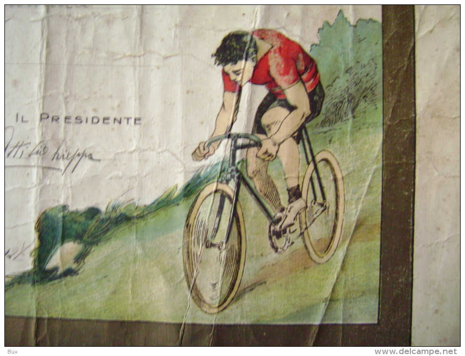 BARI 1927  DIPLOMA SPORT CICLISMO AVANGUARDIA  FASCISTA   SPORTS - Diploma's En Schoolrapporten