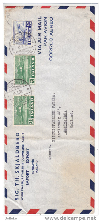 Volcan - Hekla  - Islande - Lettre De 1952 - Expédié Vers Les Pays Bas - Storia Postale