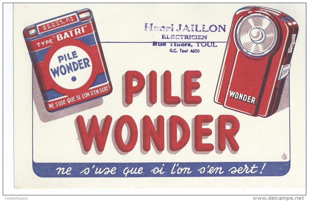 Piles   WONDER       -   Ft  =  21 Cm X 13.5 Cm - Elettricità & Gas