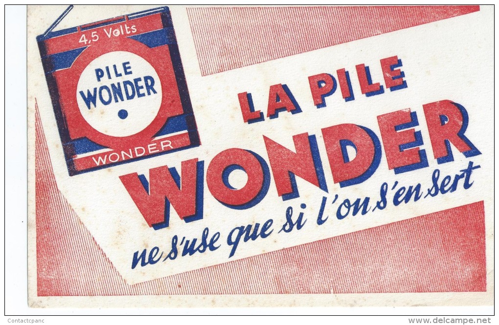 Piles   WONDER       -   Ft  =  21 Cm X 13.5 Cm - Electricité & Gaz