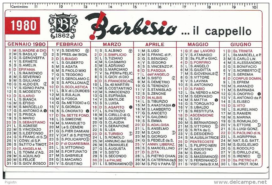 CAL247 - CALENDARIETTO 1980 - BARBISIO - Kleinformat : 1971-80