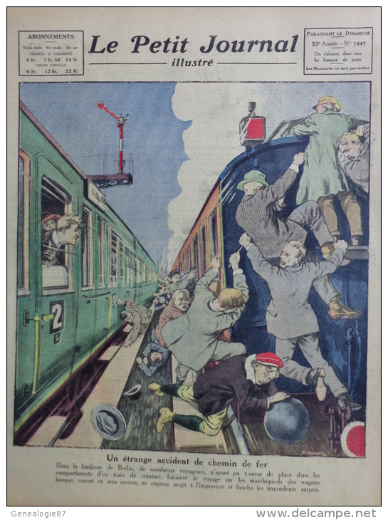 LE PETIT JOURNAL ILLUSTRE - 16 JUILLET 1922- FETE 14 JUILLET FRANCE EN ARGENTINE-ACCIDENT CHEMIN DE FER BERLIN ALLEMAGNE - Documents Historiques