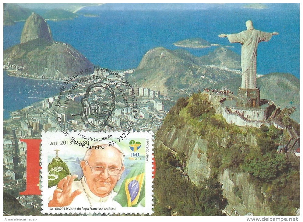 TIMBRES - STAMPS - CARTE POSTALE - POSTCARD (10,5 X 7,5) - BRÉSIL - BRAZIL - MONUMENT CRIST RÉDEMPTEUR - RIO DE JANEIRO - Christianity