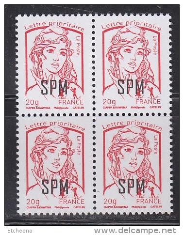 Marianne Et La Jeunesse Lettre Prioritaire 20g (0.63€) N°1086 En Bloc De 4 - Unused Stamps