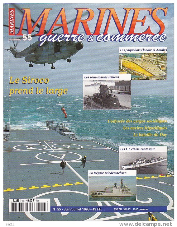 MARINES Guerre Commerce, Revue N ° 55 1998 Le Sirocco, Flandre Et Antilles, Fantasque, Navires Frigorifiques, Etc... - Weapons