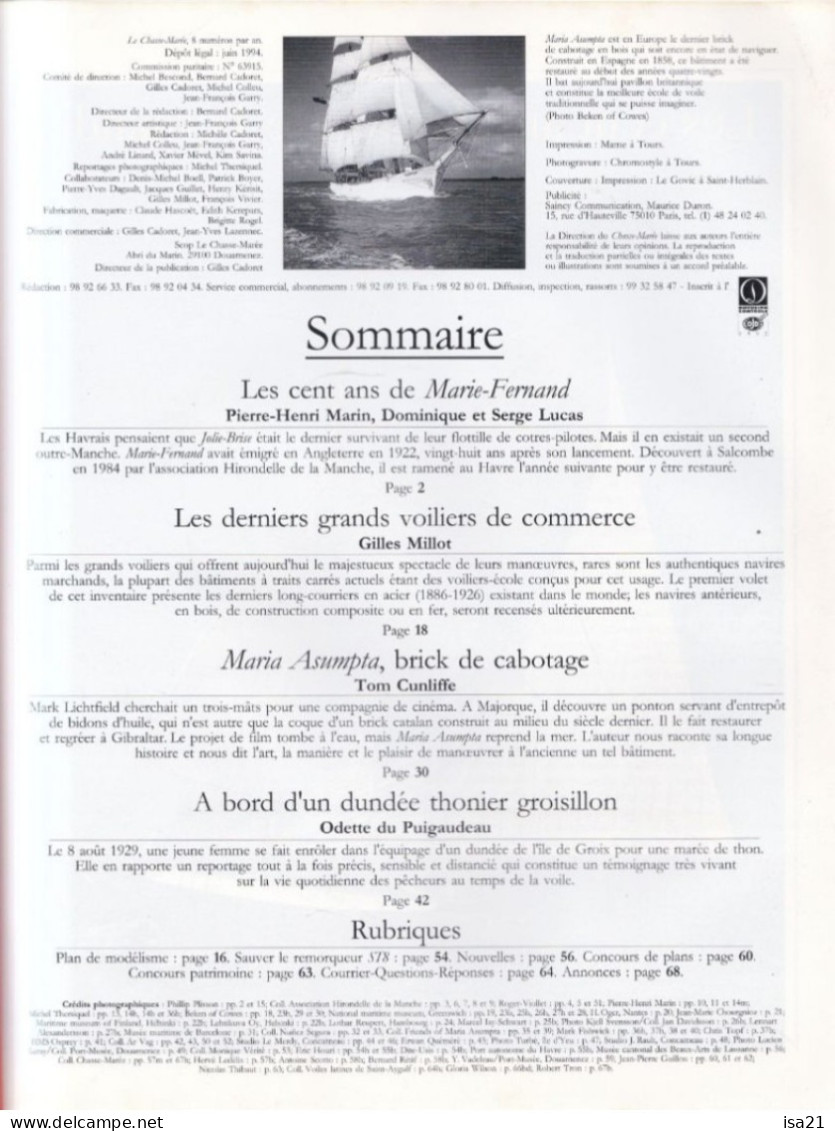 CHASSE-MAREE N° 81: Les Derniers Grands Voiliers, Le Brick, Pilote Du Havre, Thoniers De Groix ... - Jagen En Vissen